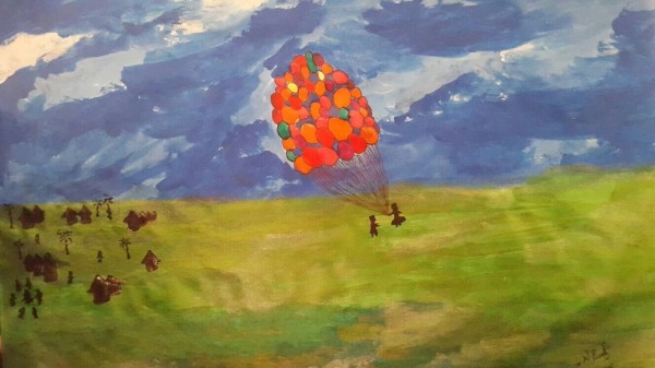 Mixed Painting of Balloons