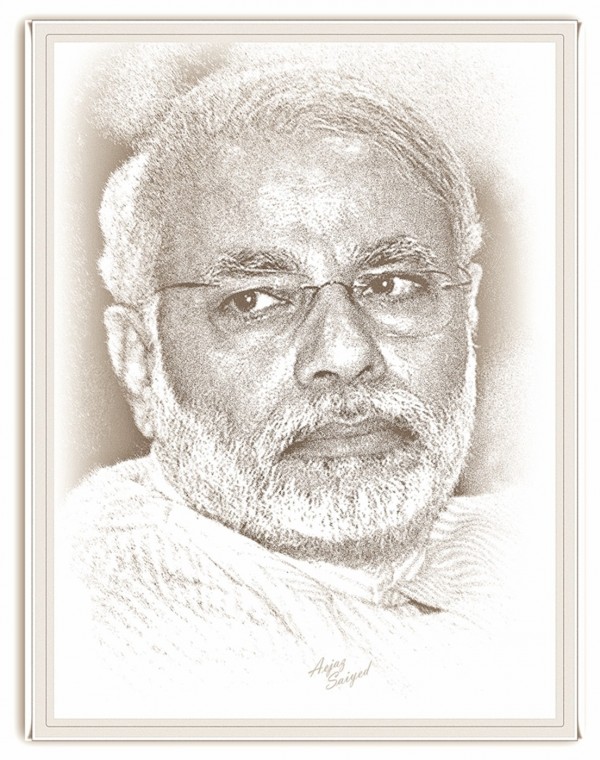 Digital Painting of Narendra Modi