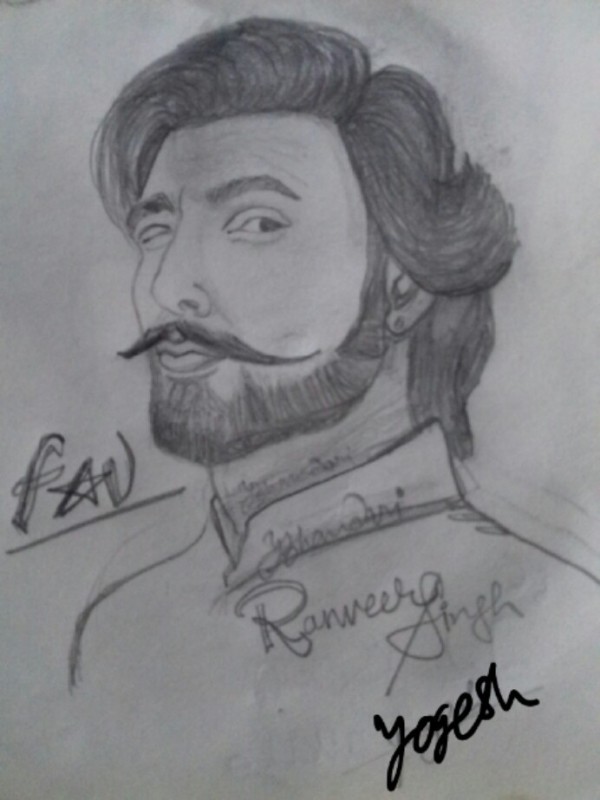Pencil Sketch of Ranveer Singh - DesiPainters.com