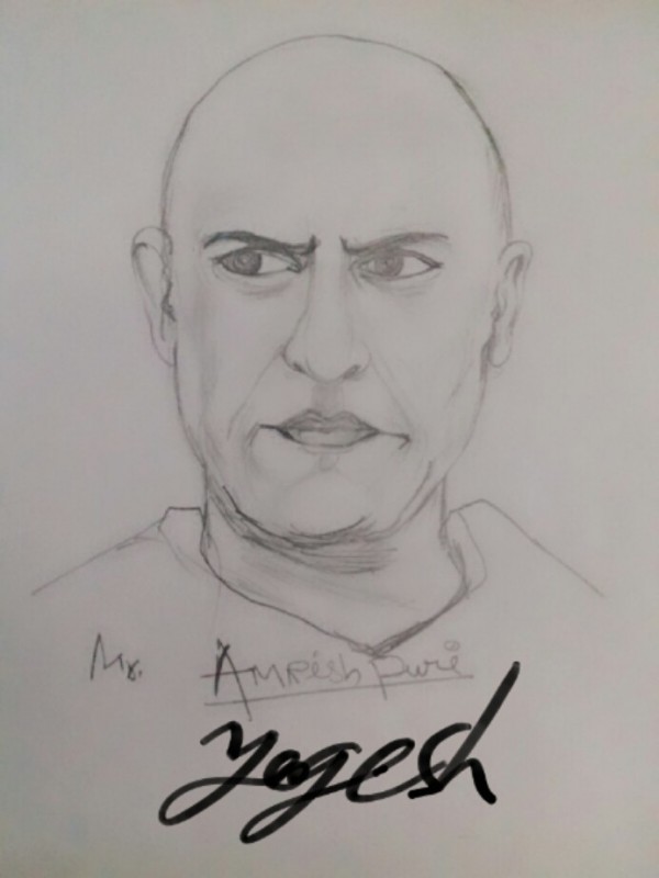 Pencil Sketch of Amrish Puri - DesiPainters.com