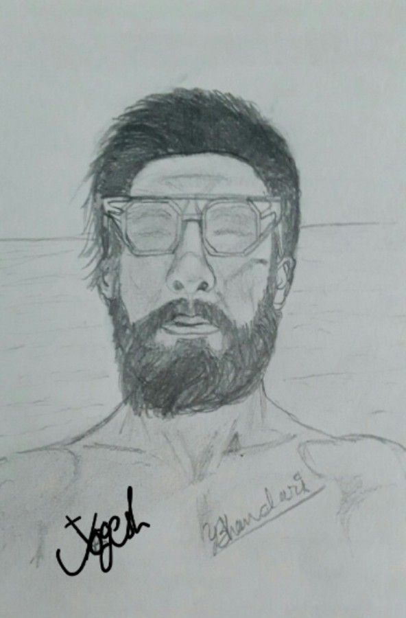 Pencil Sketch of Ranveer Singh - DesiPainters.com