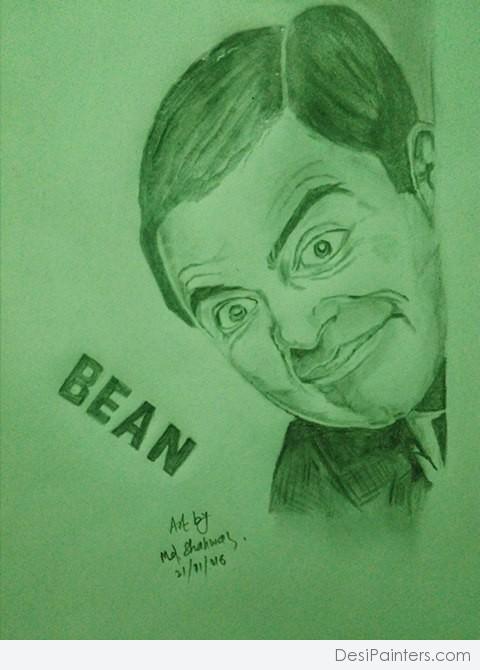 Pencil Sketch of Mr.Bean - DesiPainters.com