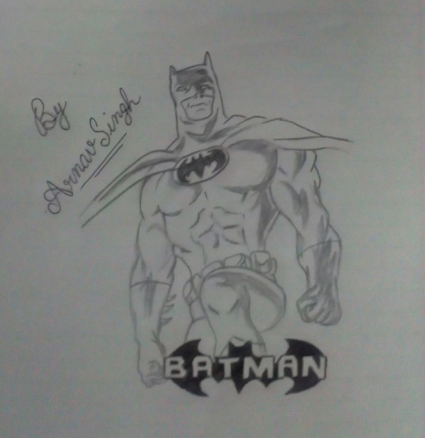 Pencil Sketch of Batman - DesiPainters.com