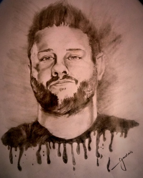 Pencil Sketch of Kevin Owens - DesiPainters.com