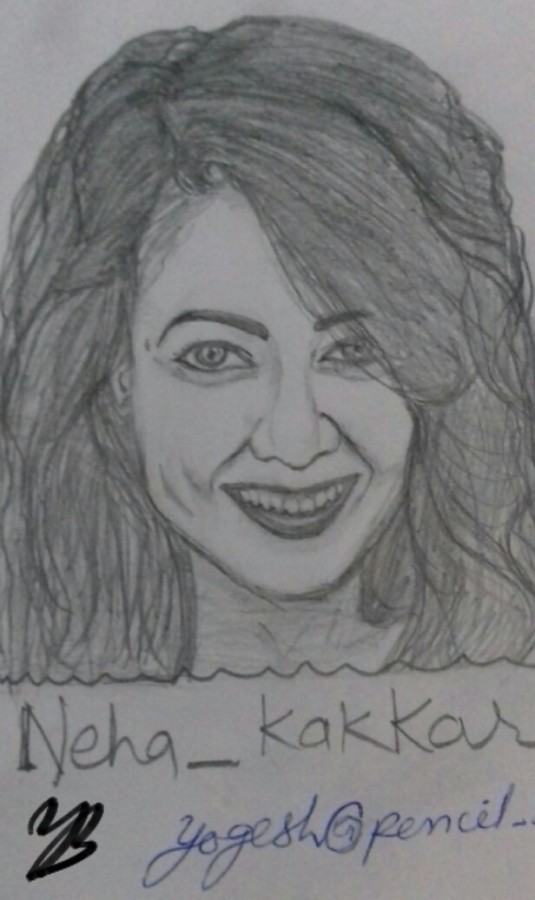 Pencil Sketch of Neha Kakkar