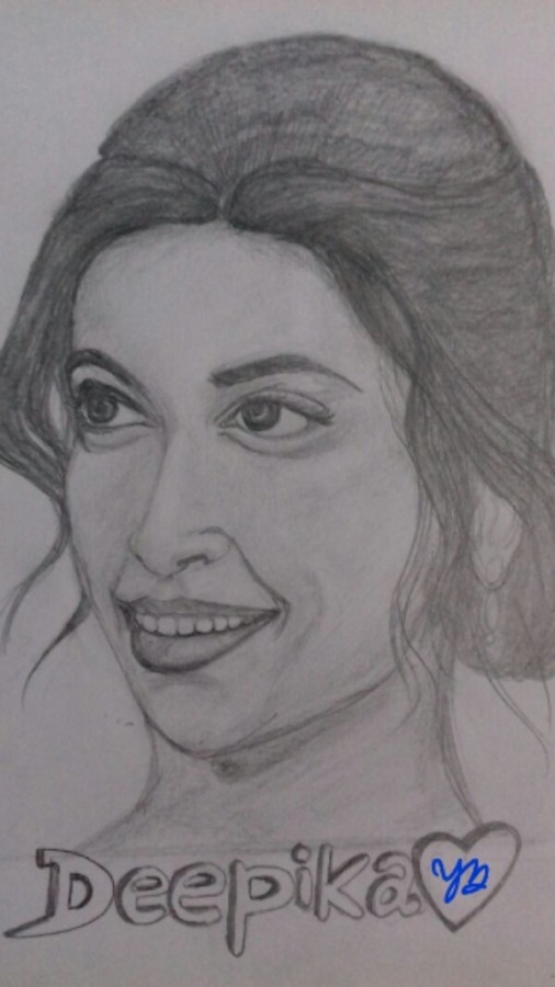 Pencil Sketch of Deepika Padukone - DesiPainters.com