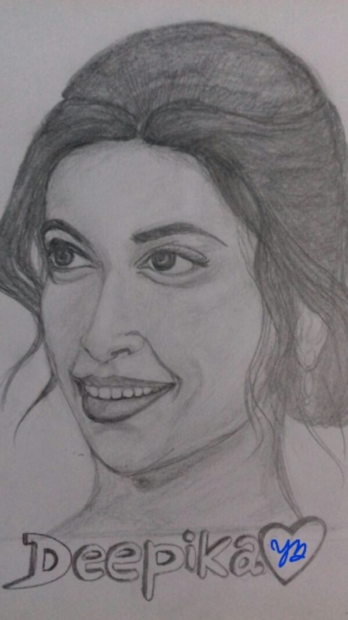 Pencil Sketch of Deepika Padukone