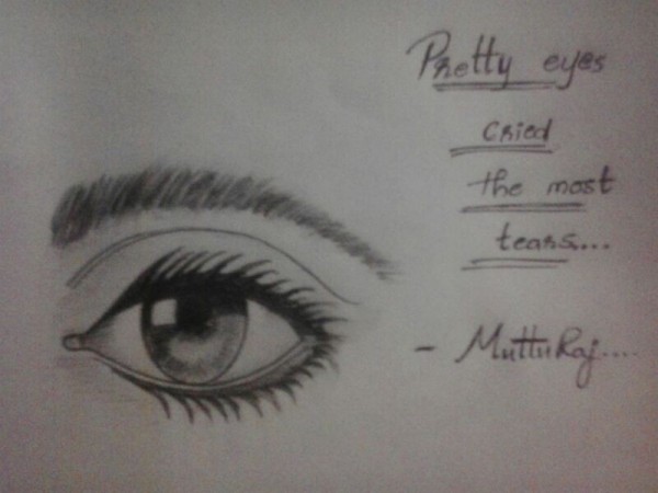 Pencil Sketch of Beautiful Eye - DesiPainters.com