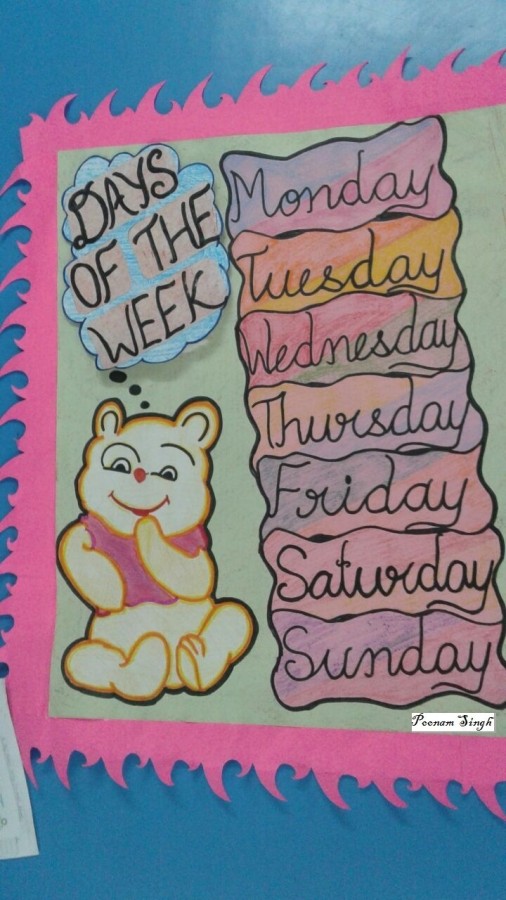 Crayon Paintings of Days of The Week