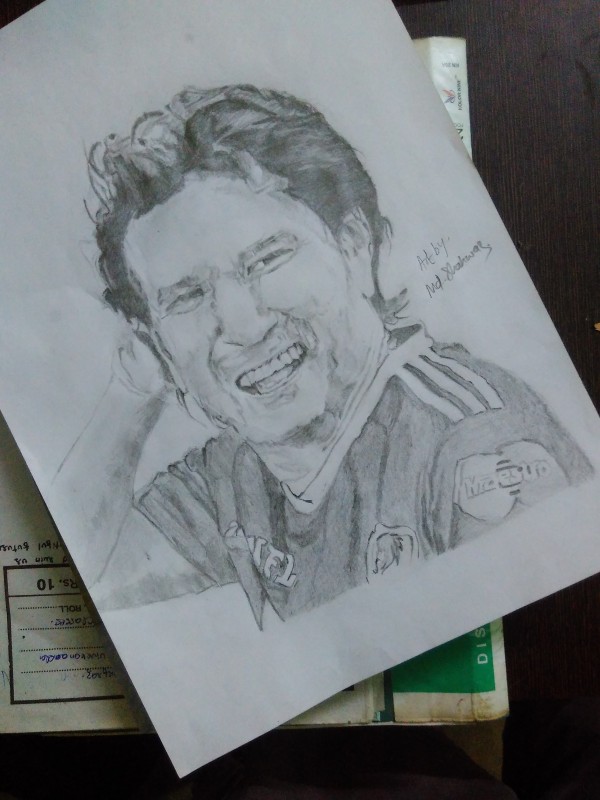 Pencil Sketch of Sachin Tendulkar - DesiPainters.com