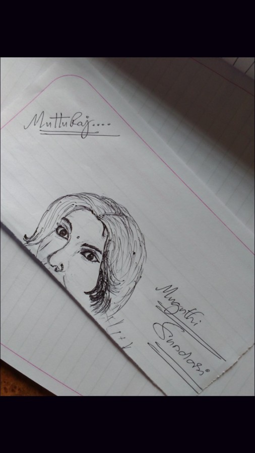 Pencil Sketch of Muguthi-Mutturaj - DesiPainters.com