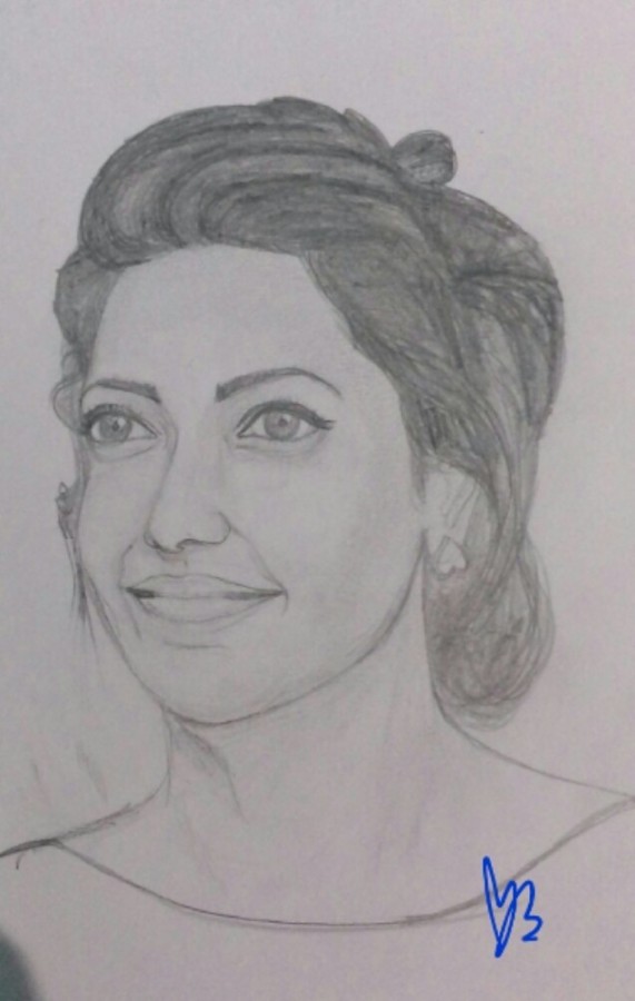 Pencil Sketch of Kajal Aggarwal - DesiPainters.com