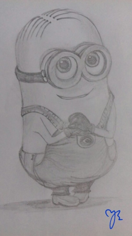 Pencil Sketch of Minion - DesiPainters.com