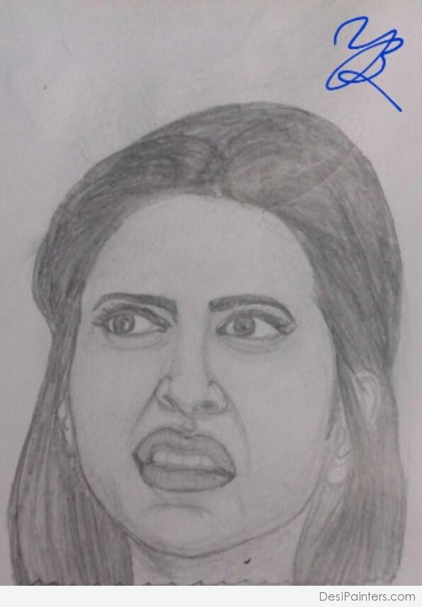 Pencil Sketch of Deepika Padukone