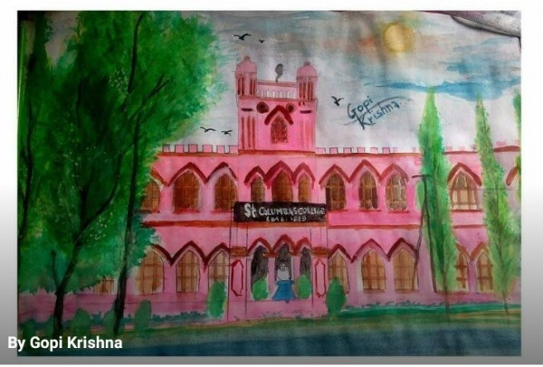 Watercolor Painting of “St.Columbia’s College” - DesiPainters.com