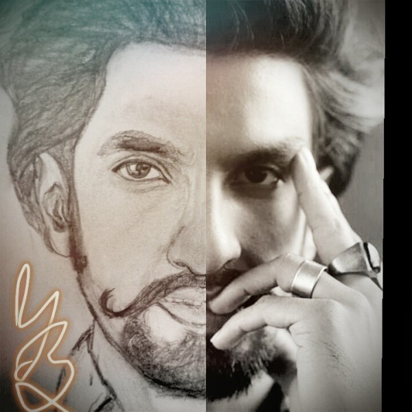 Pencil Sketch of Ranveer Singh - DesiPainters.com