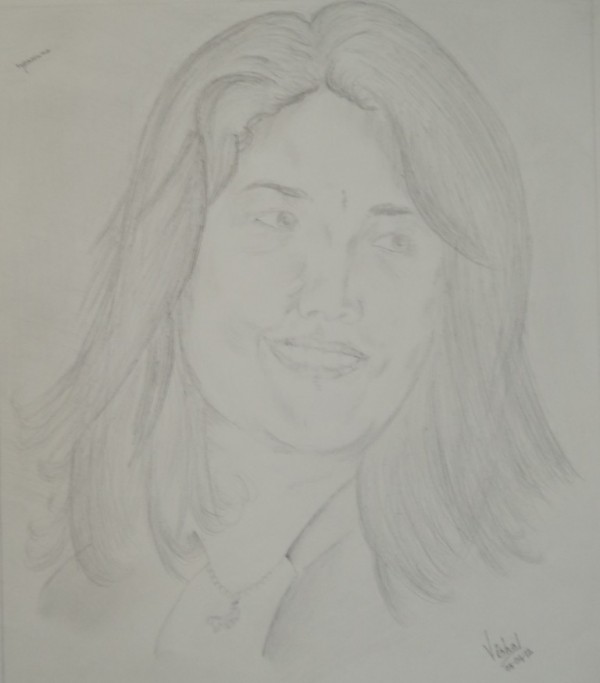 Pencil Sketch of Girl - DesiPainters.com