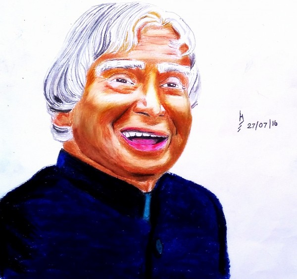 Pastel Painting of APJ Abdul Kalam