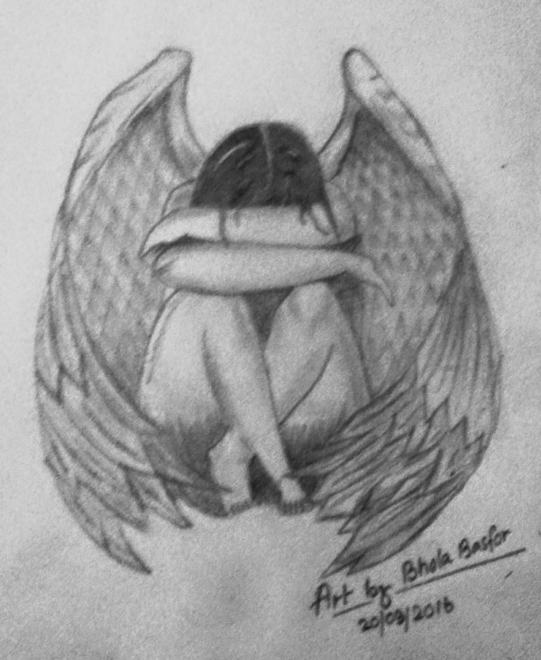 Pencil Sketch of Angel