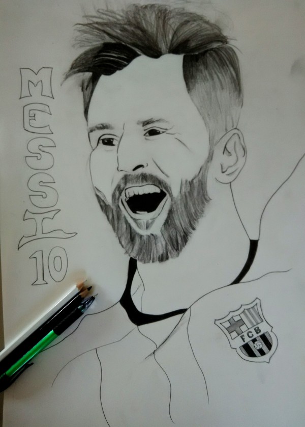 Pencil Sketch of Lionel Messi