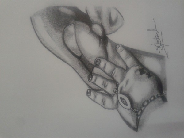 Pencil Sketch of Hand - DesiPainters.com