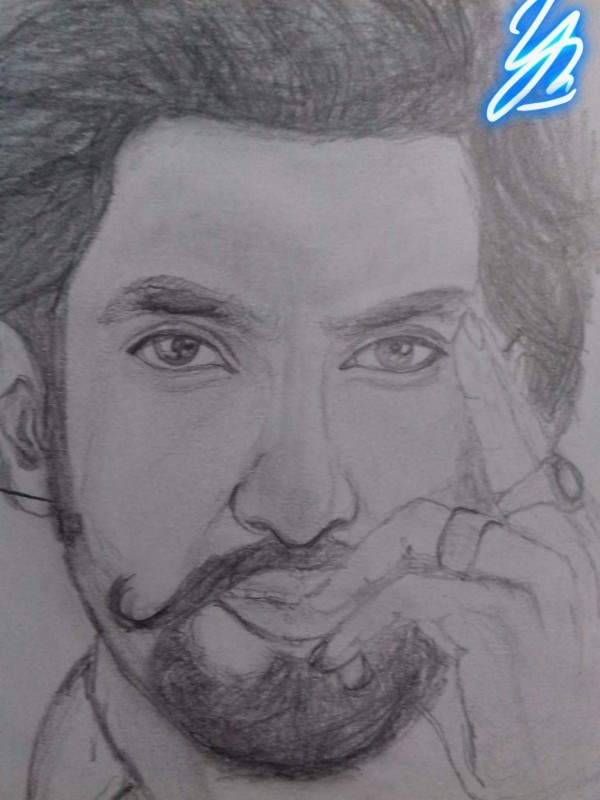 Pencil Sketch of Ranveer Singh - DesiPainters.com