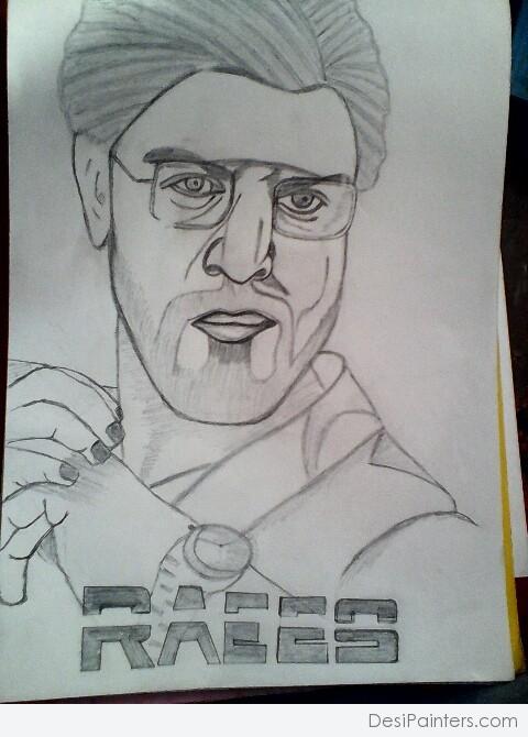 Pencil Sketch of Raees - DesiPainters.com