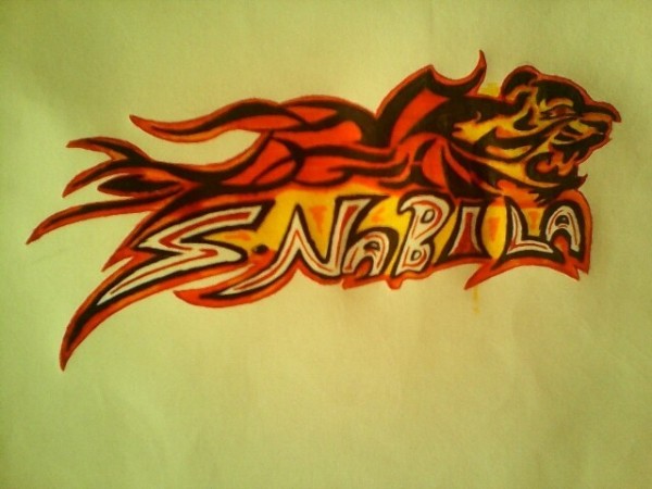 Pencil Sketch of Name Tattoo