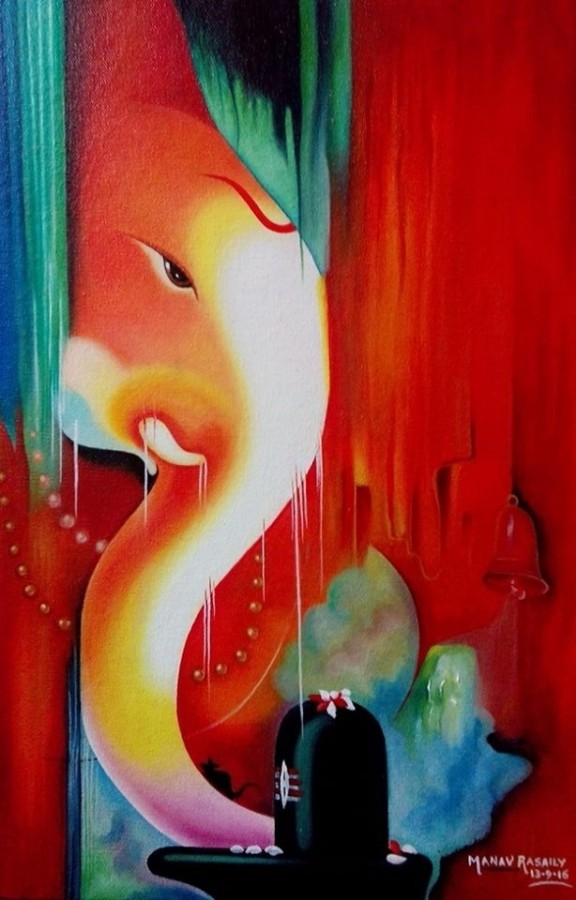 Oil Painting of Lord Ganesha