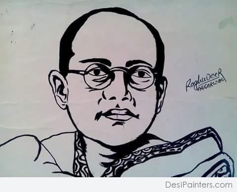 Watercolor Painting of Netaji Subhash Chandra Boss - DesiPainters.com