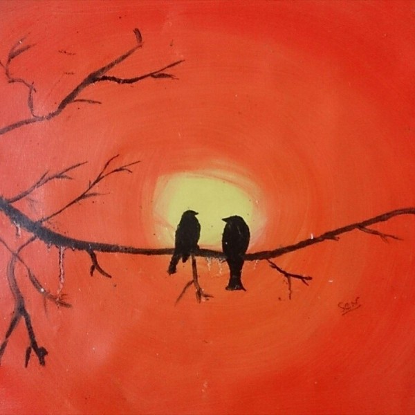 Oil Painting of Birds - DesiPainters.com