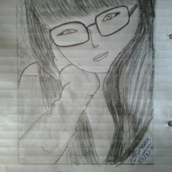 Pencil Sketch of Cute Girl