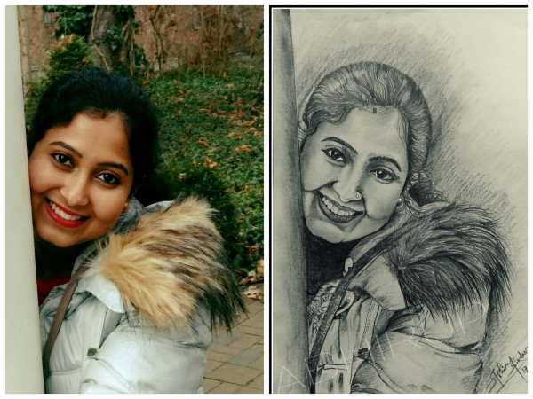 Pencil Sketch of Girl - DesiPainters.com