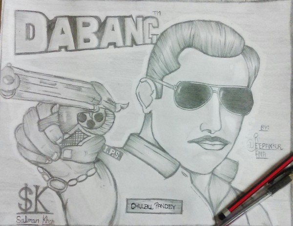 Pencil Sketch of Dabang Salman Khan - DesiPainters.com
