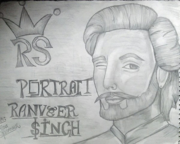 Pencil Sketch of Ranveer Singh
