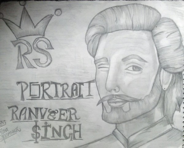 Pencil Sketch of Ranveer Singh - DesiPainters.com