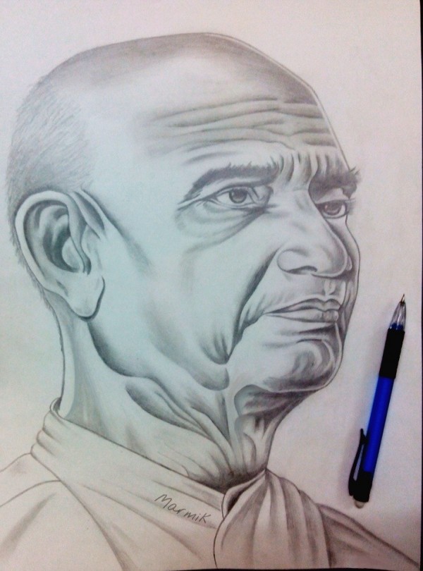 Pencil Sketch of Sardar Vallabhbhai Patel - DesiPainters.com