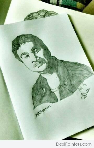 Pencil Sketch of AR Rehman