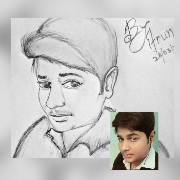 Pencil Sketch of Himself - DesiPainters.com