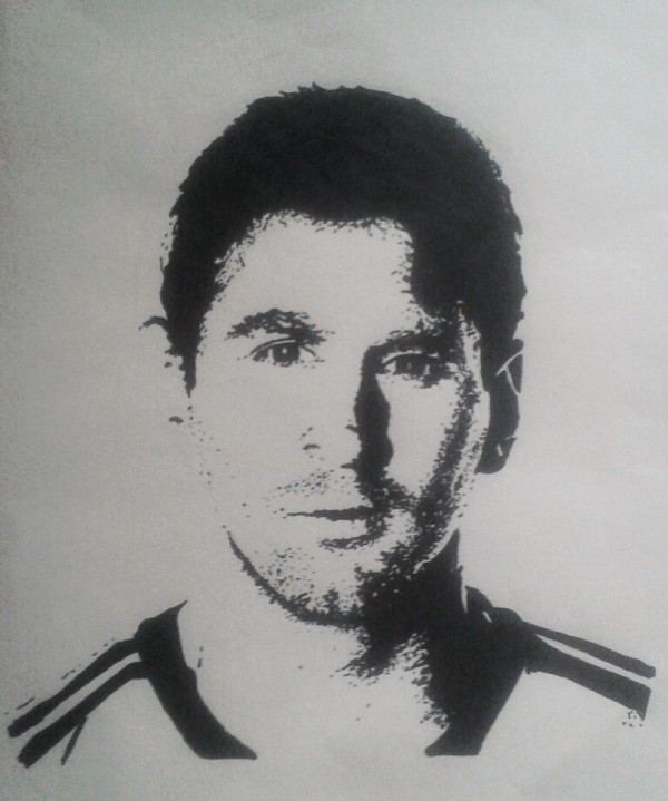 Ink Painting of Leo Messi - DesiPainters.com