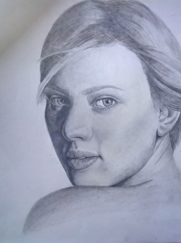 Pencil Sketch of Scarlett Johnson - DesiPainters.com