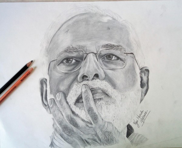Pencil Sketch of PM Mr. Narendra modi