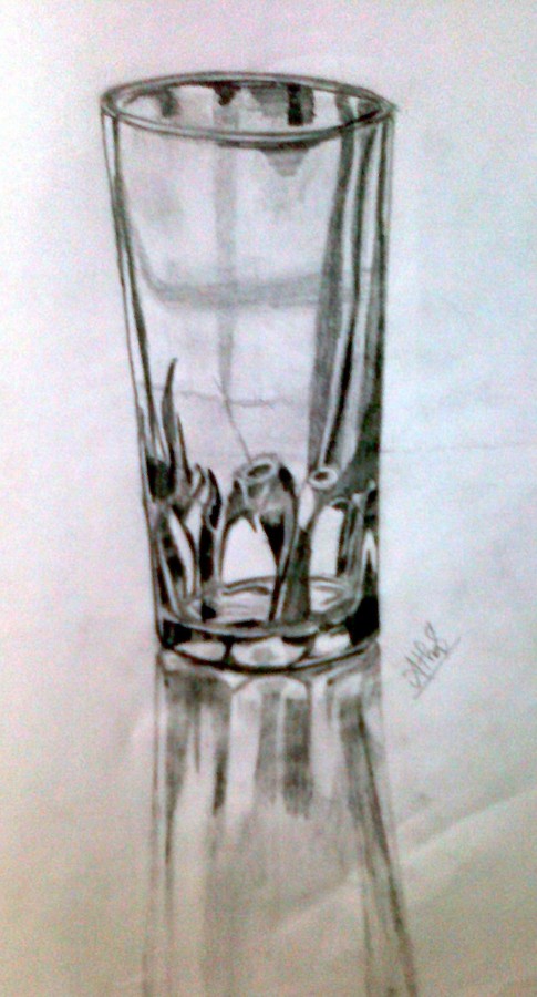 Pencil Sketch of Glass - DesiPainters.com