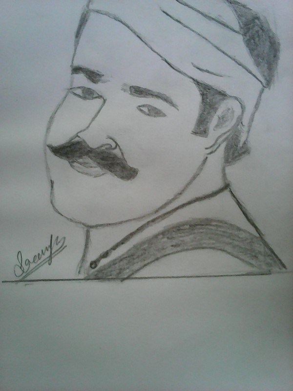 Pencil Sketch of Mohanlal