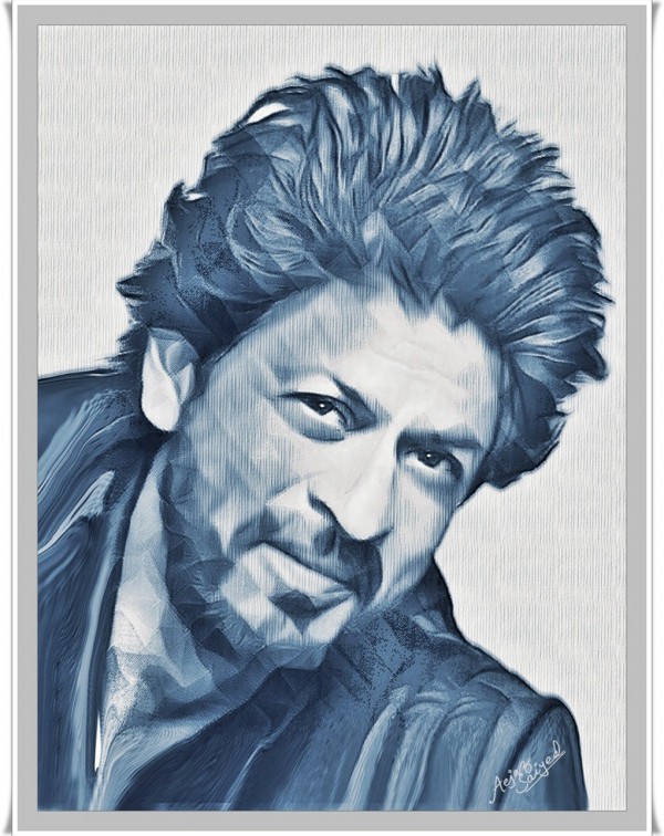 Mixed Painting of Shah Rukh Khan