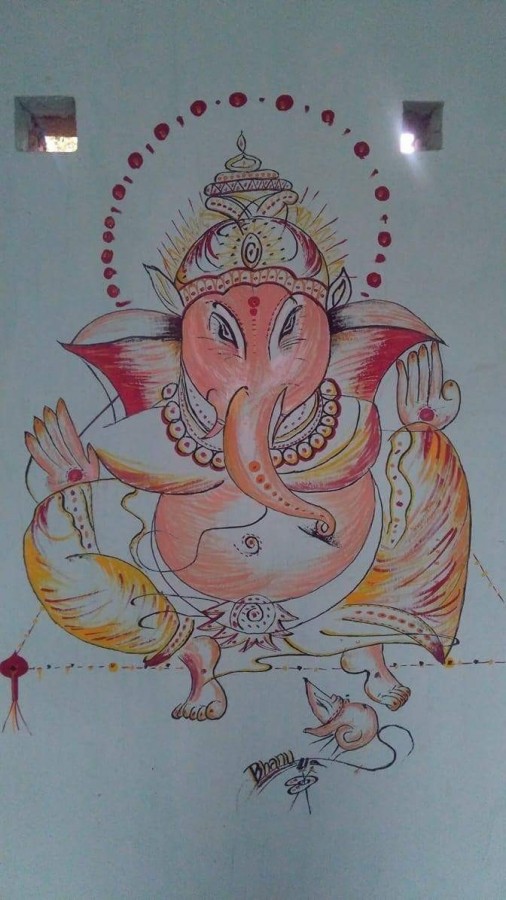 Watercolor Painting of Lord Ganesha - DesiPainters.com