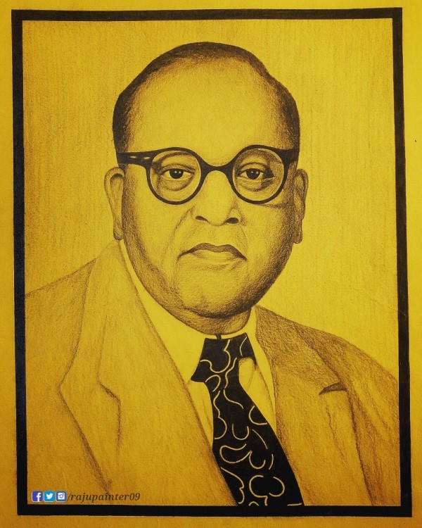 Pencil Sketch of Dr. Babasaheb Ambedkar - DesiPainters.com