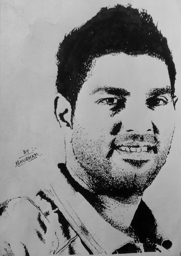 Marker Sketch of Yuvraj Singh