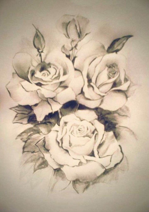 Pencil Sketch of Flowers - DesiPainters.com