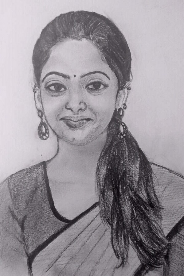 Pencil Sketch of Sweet Lady